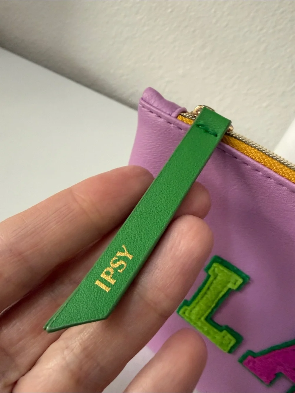 IPSY GLAM Pouch - Lavender with Multicolor Appliqué